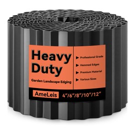 AmeLeis Corrugated Garden Edging, 4" x 40Ft Metal Landscape Edging Border, Hot-dip Galvanized Fence for Garden, Lawn and Flower Bed (Black)