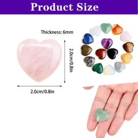 Healing Crystals Heart Stones, Pack of 15 Natural Colourful Crystal Stones Decorative Chakra Stones Gemstones Meditation Chakra Crystals Gifts for Crystal Therapy Meditation Reik Yoga Chakra (20 mm)