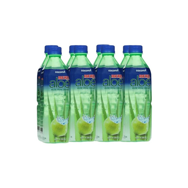 Iberia Aloe Vera Juice Drink, Coconut, 16.9 Fl Oz (Pack