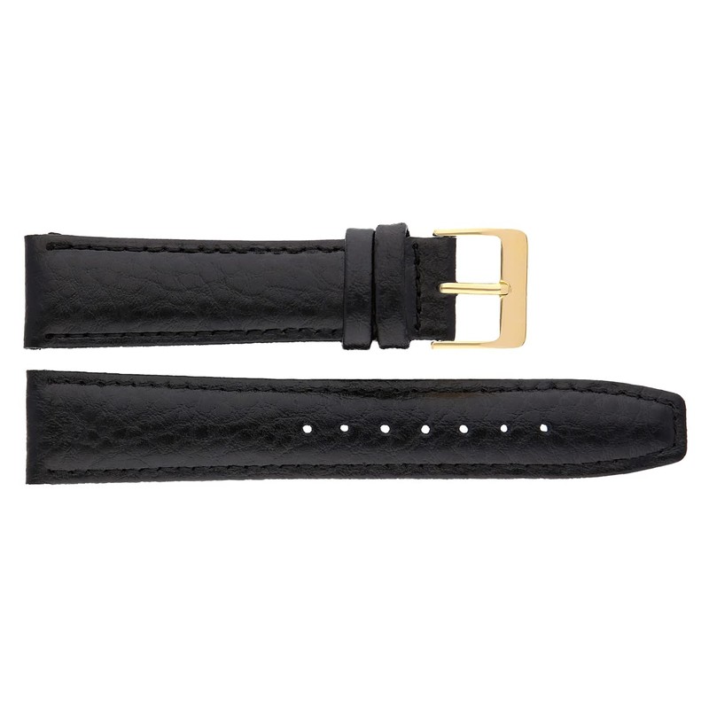 MARCHEL WB Leather Bracelet Gold Clasp Watch Strap Grained Cowhide