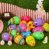 JOYIN Toy 24 PCs Plastic Printed Bright Easter Eggs, Over
