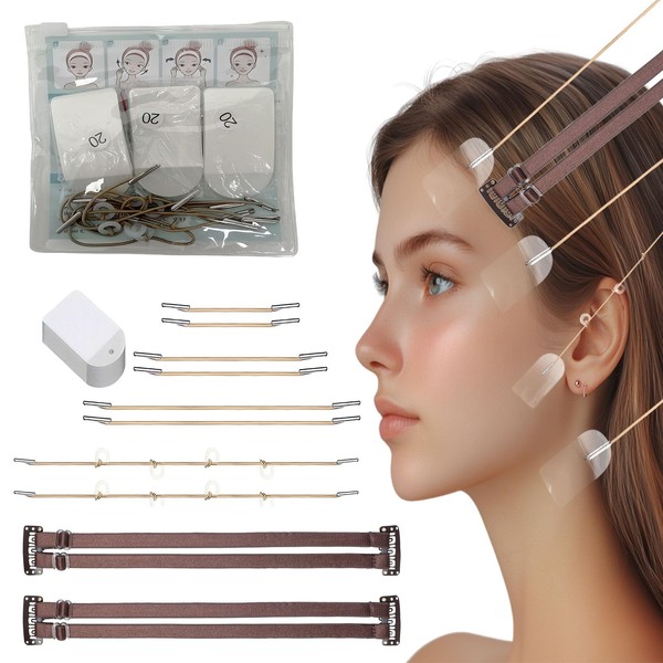 60PCS+4PCS Mix Box Face Tape Lifting Invisible, Facelift Band, Neck