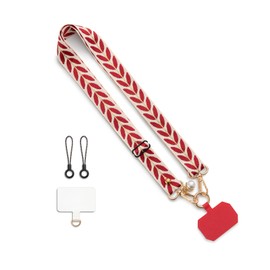 CHUQING Cell Phone Lanyard Red Adjustable Crossbody Cell Phone Strap Universal Phone Wrist Lanyard,1 pcs Phone Patch Tether Tab