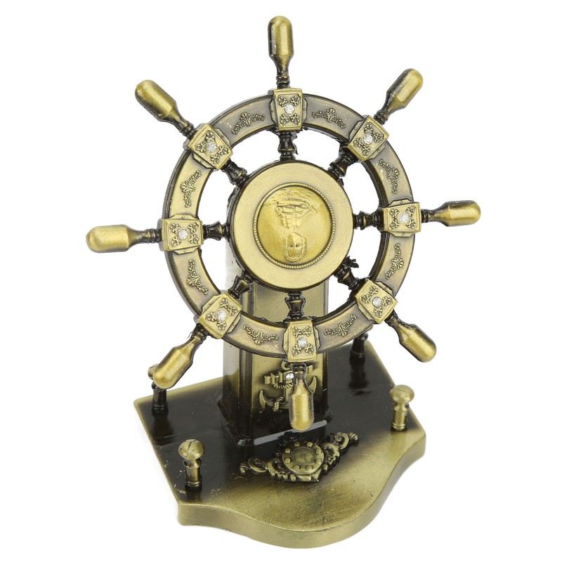 Pirate Decor Alloy Retro Style Glossy Durable Nautical Rudder Ornaments