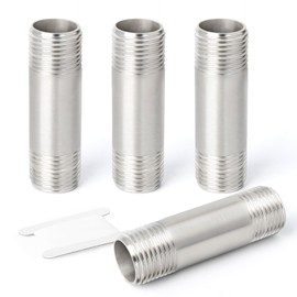 TAISHER 4PCS Stainless Steel Pipe Fittings, 1/2" NPT x 1/2" NPT Male Threaded, 2" Length Nipple Cast Pipe