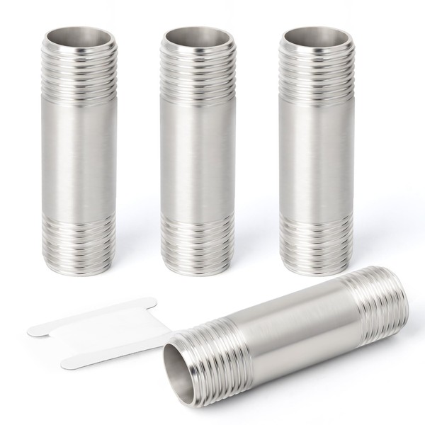 TAISHER 4PCS Stainless Steel Pipe Fittings, 1/2" NPT x 1/2"