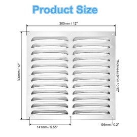 PATIKIL Return Air Grille, 12 x 12 Inch, Aluminum Duct Opening Vent Cover Grill, with Blue Film and Mounting Screws, for Sidewall Ceiling HVAC, Silver Tone