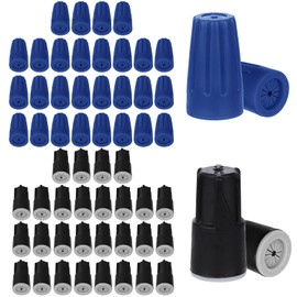 60PCS Waterproof Wire Nuts, Electrical Wire Nut Connectors Compatible with 12-22AWG Wire Caps Twist Nuts Caps Wire Connectors for Outdoor Lighting Garden Irrigation Outdoor Audio (Blue; Black)