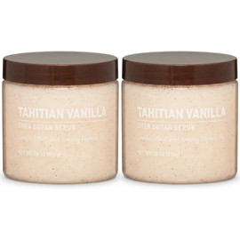 Vanilla Bean Sugar Scrub – Exfoliating Body Scrub for Women, Moisturizing Shea Butter, Natural Sugar Exfoliant, Hand and Foot Scrub, Paraben-Free, All Skin Types, 18 oz (18oz, Tahitian Vanilla)