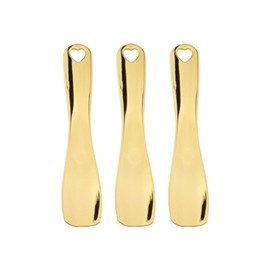 Minkissy Pack of 3 Cream Spatula Cosmetic Spatula Metal Face Massage for Massage Make Up Cosmetics (Golden)