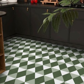 Alow Peel and Stick Floor Tile 20pcs,Green Peel and Stick Flooring Waterproof,self-Adhesive Vinyl Flooring for Kitchen,Toilet,Bedroom,RV(12inX12in)