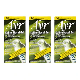 Ayr Saline Nasal Gel, with Soothing Aloe, 0.5 Ounce Tube (Pack of 3)