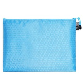 Pack of 5 Document Wallets Waterproof Document Folder with Zip Zip File Pockets for File Paper Documents Cosmetics Homework Travel Utensils, Sky Blue, B4 (38 x 27.5 cm)