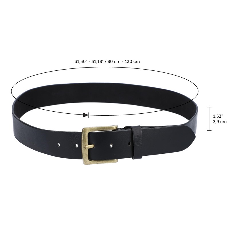 Gusti Leather Belt - Jori Simple Leather Belt with Golden