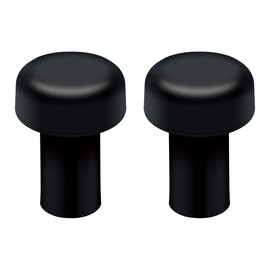 2 er Set Türstopper Boden, Wandmontage aus Edelstahl mit Schrauben, Türstopper Schwarz Wandschutz in Edelstahl mit Gummi Puffer，Wandtürstopper ø55mm, Höhe 80mm