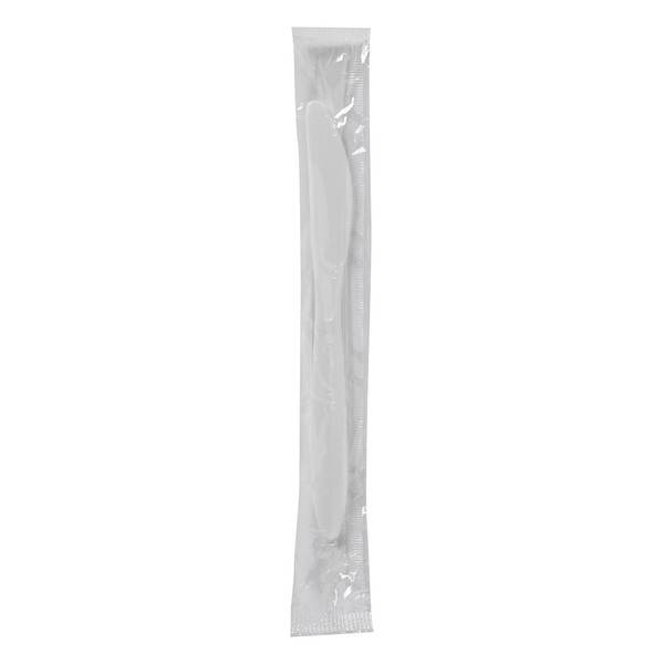 Georgia-Pacific Dixie Individually Wrapped 6.56" Medium-Weight Polypropylene Plastic Knife by GP PRO (Georgia-Pacific), White, KMP23C, (Case of 1,000)