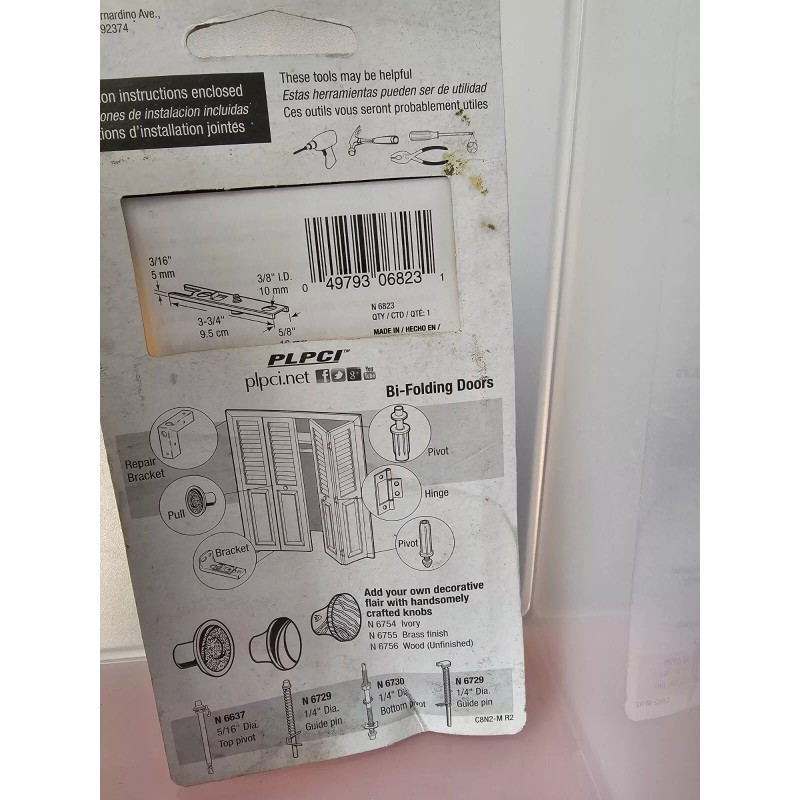 PLPCI Top Bifold Closet Door Pivot Metal Bracket Wide Track