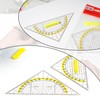 WUBAYI Set Square with Handle Transparent 14 cm Protractor for
