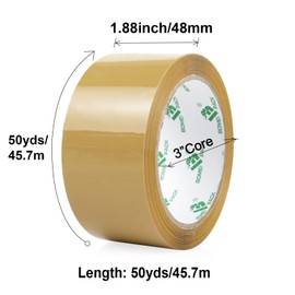 BOMEI PACK Cinta de Embalar Marrón, Cinta de Embalar con Dispensador para Envíos, Mudanzas y Embalajes, 6Rollos 1.88 Pulgadas x 50 Yardas (Marrón)