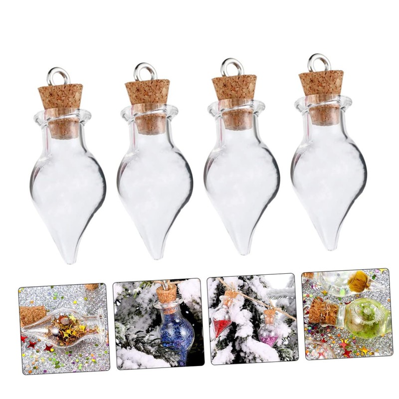 ORFOFE 30pcs Water Drop Shaped DIY Wishing Bottles with Cork