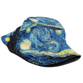Van Gogh Starry Night Bucket Hat for Women Men, Fashion Summer Fisherman Hat Travel Beach Hats Packable Outdoor Sun Cap for Adults Teens
