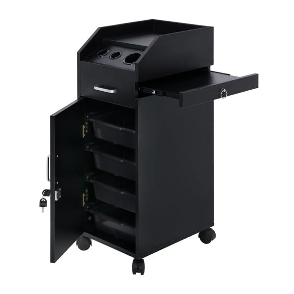 Flulep Hair Salon Storage Cart with Wheels & 3 Hair