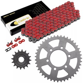 Caltric Red Drive Chain And Sprocket Kit for Kawasaki Ninja ZX-6R ZX600 2007-2012