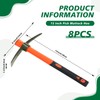 Lothee 8 Pcs Pick Mattock Hoe 15 Inch Heavy Duty