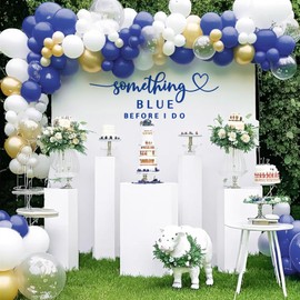 Something Blue Before I do Decal for Balloons Arch - Something Blue Before I Do Bridal Shower Decorations Sign Wall Stickers Banner for Backdrop, Bachelorette Wedding Engagement Party Decorations