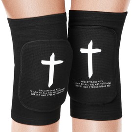 Halloscume Cross Faith Volleyball Knee Pads for Women Men Youth Knees Protective Soft Breathable Knee Brace for Volleyball Football Dance Yoga Tennis Running Cycling Workout Climbing