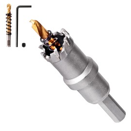 GPtzlei Tungsten Carbide Hole Saw（25mm）- Heavy Duty TCT Hole Cutter for Stainless Steel, Metal, Iron, Wood & Plastic with Titanium Pilot Drill