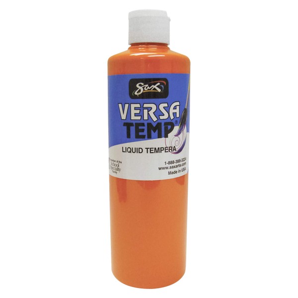Sax - 1440691 Versatemp Heavy-Bodied Tempera Paint, Orange, 1 Pint,White