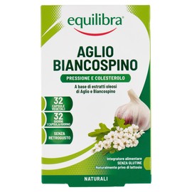 Equilibra Integratori Alimentari, a Base di Estratti Oleosi di Aglio, Biancospino, senza Retrogusto, Funzionalità dell'Apparato Cardiovascolare, 32 Capsule Vegetali