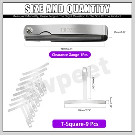 Swpeet 2 Sets Guitar Luthier Tools Set with Understring Radius Gauge and 32 Blade Feeler Gauge, Guitar Gauge Measurement Tool, Steel Dual Marked Metric and Imperial Gap Feeler Gauges for Guitar Bass