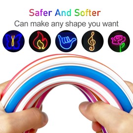 JARBIH Separated Neon Flexible LED Light Strip Cover, 16.4ft 8mm Wear Free DIY Bendable Silicone Diffuser Cover with 2 Pcs Neon Light Cutter, for Bar Car Outdoor Home DIY Decor(Purple)