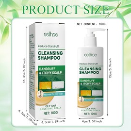 Anti-dandruff shampoo, greasy hair shampoo, 100 g, rich in vitamin E and mint additives, effectively controls oil, cleans the scalp, nourishes and protects fluffy hair