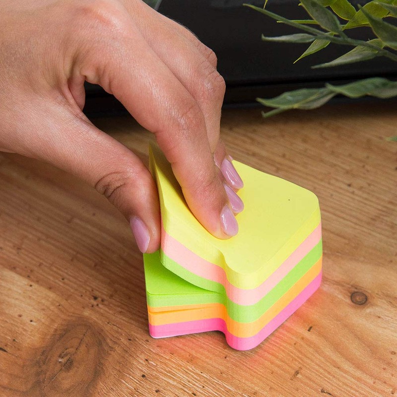 D.RECT Sticky Notes, 1 Pad of 400 Neon Color Arrow