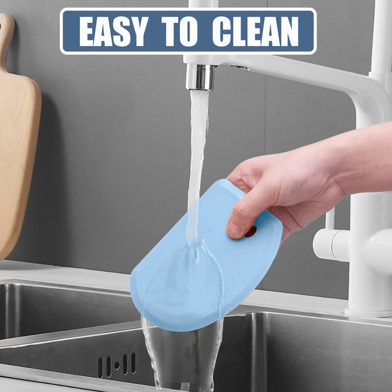Silicone Dough Scraper with Stainless Steel Sheet, Curved Edge Flexible