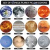 Qupace 12 Piece Outer Space Planet Pillow Covers 15x15 in