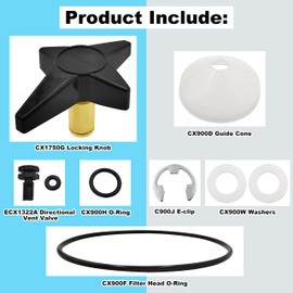 LUKYER CX1750G 175-Square Feet Pool Filter Locking Knob and Knob Kit，Compatible with Hayward C1750 Star Clear Plus Cartridge Filter