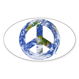 CafePress World Peace Sign East Oval Sticker Oval Car Bumper Sticker