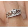Koguxuix Princess Queen Crown Ring 925 Sterling Silver Shiny Eternity