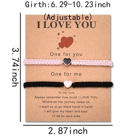 Couple Matching Bracelets for Him and Her Husband Wife Valentines Day Gift for Bf Gf Long Distance Relationship Gifts for Wife Husband Heart Bracelets for Women Men I Love You Gift for Fiance Fiancee