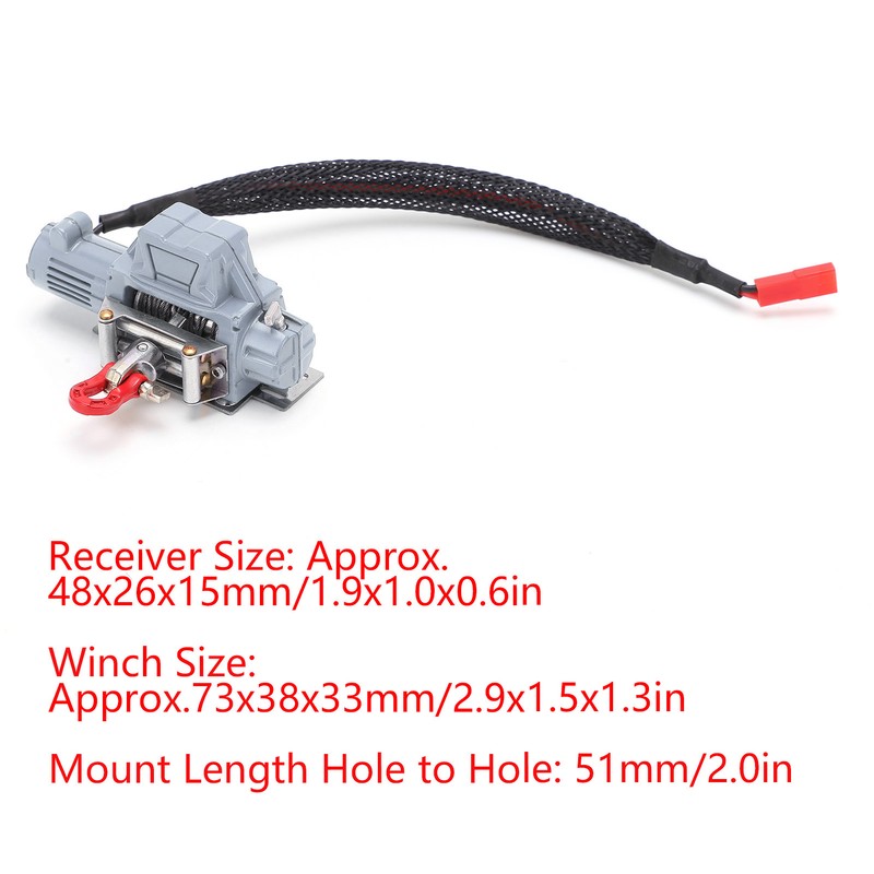 RC Automatic Winch and Wireless Remote Controller Receiver Simulation for