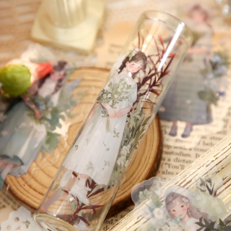 Alideco 120pcs Scrapbook Stickers ins Korean Girl Flower Stickers for