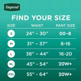 Depend Fresh Protection Incontinence Underwear for Women, Adult Diapers,L,28 Cou