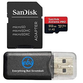 SanDisk 512GB Memory Card Micro Extreme Pro Works withInsta360 One RS Twin, One RS 4K, One RS 1-inch Action Camera (SDSQXCZ-512G-GN6MA) Bundle with (1) Everything But Stromboli MicroSD Card Reader