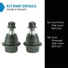 TRQ Front Lower Ball Joint Set Compatible with 2010-2013 Ford