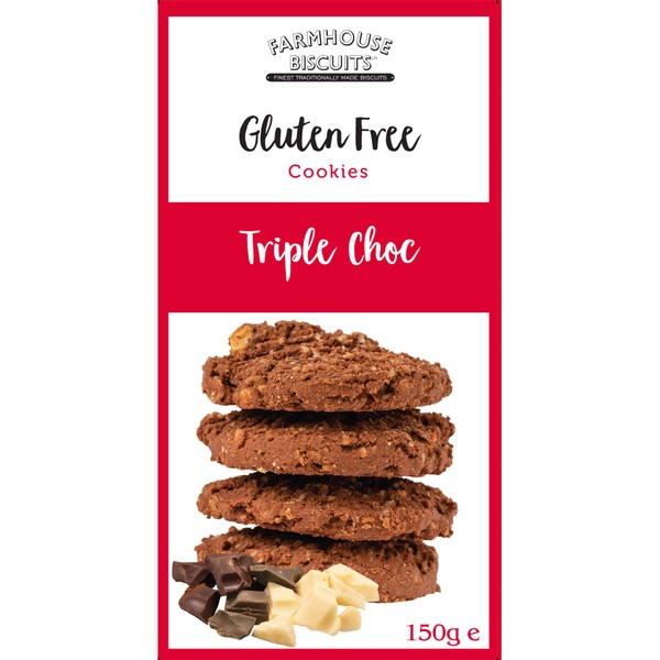 Farmhouse Gluten Free Triple Chocolate Chip Biscuits (12 x 150g)