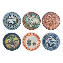 Yoshita Design Planning Kutani Paper Plates (6 Types of 5 Sets Total of 30 Sheets), Modern Party, Disposable, Japanese Style, Stylish, Luxury, Traditional Kutani Ware Pattern Reproduction on Paper